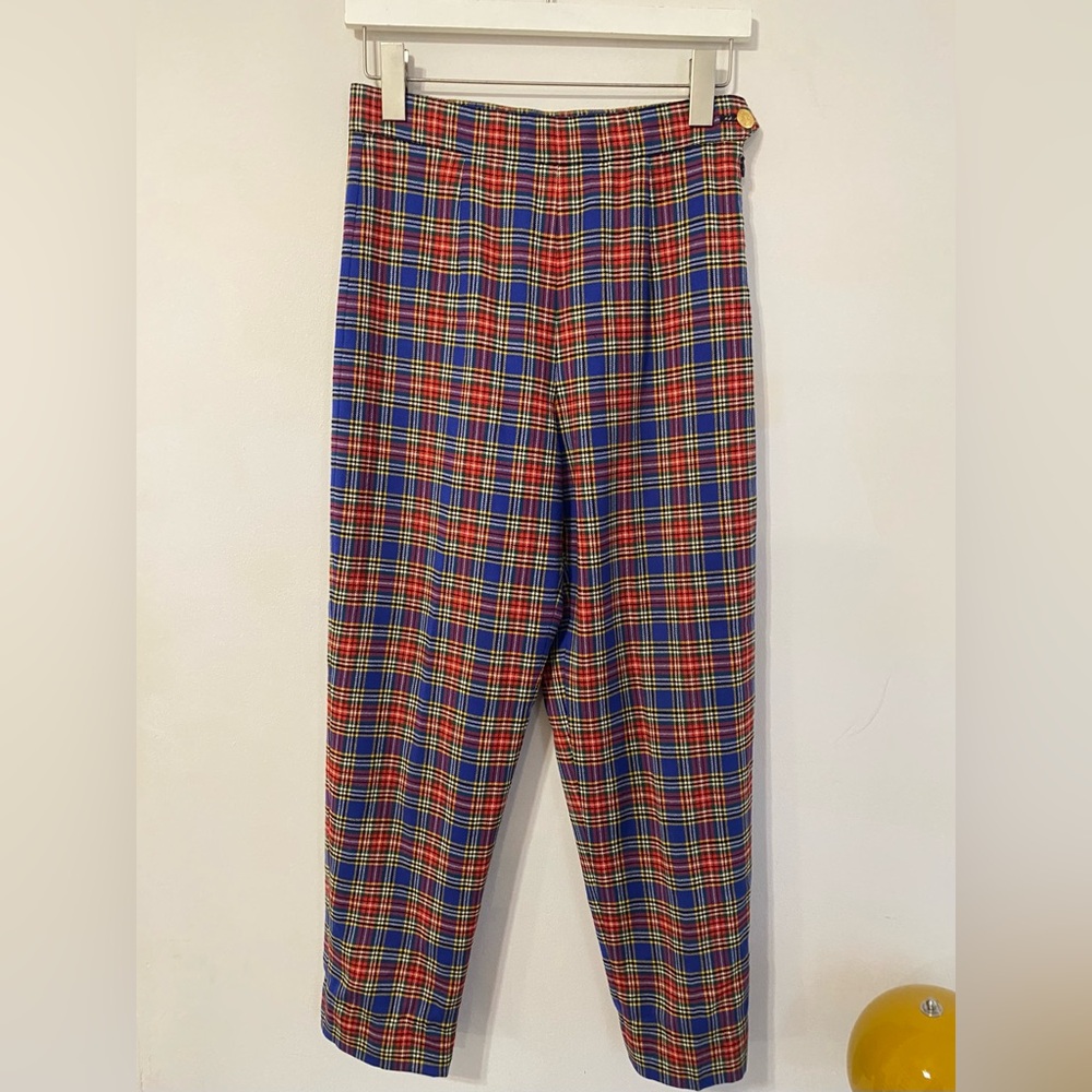 Escada Sport vintage plaid slim trousers